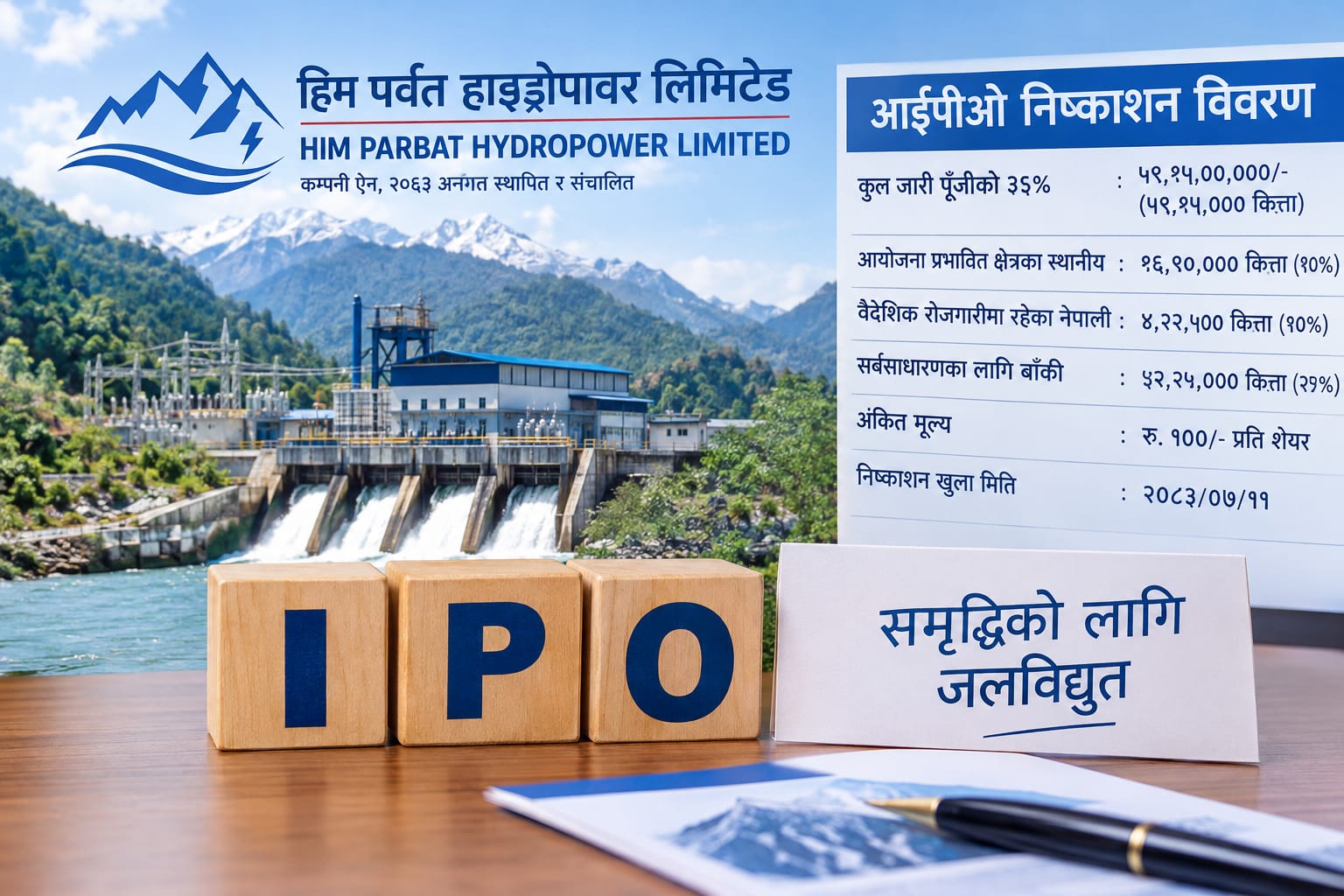 हिम पर्वत हाइड्रोपावरको आईपीओ खुल्दै, स्थानीय र वैदेशिक रोजगारीमा रहेकालाई २० लाख १२ हजार ५०० कित्ता शेयर